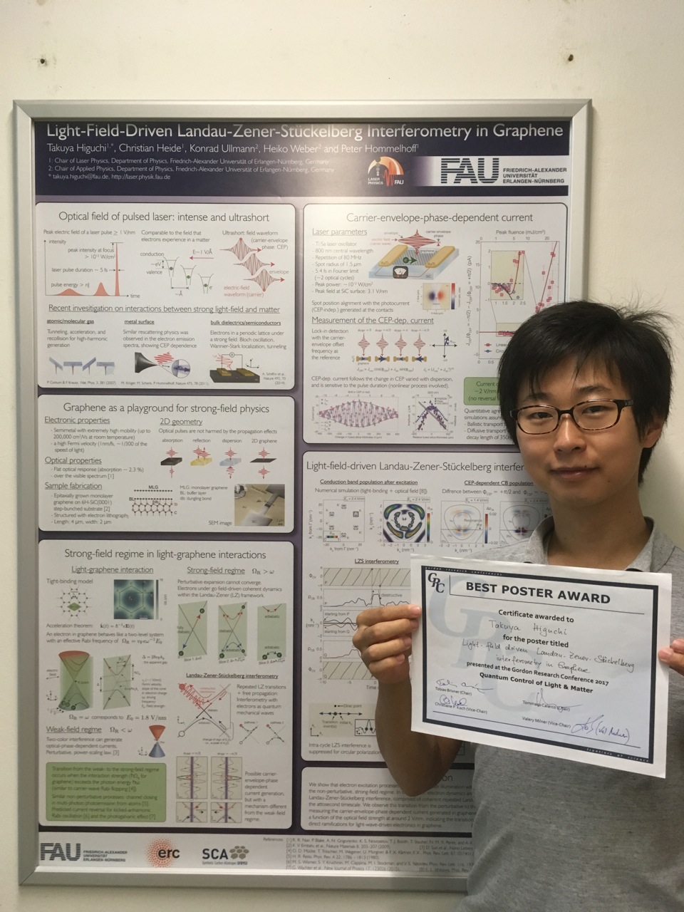 Towards entry "Poster award for Dr. Takuya Higuchi at Gordon Research Conference on Quantum Control of Light & Matter"