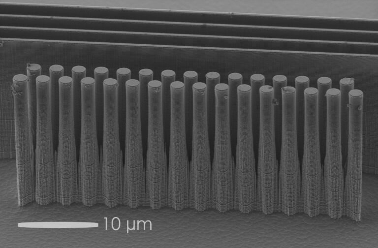 Mid-infrared dielectric laser acceleration in a silicon dual pillar structure; Article in Optics Express